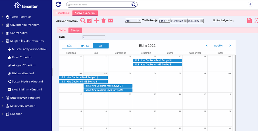 Gayrimenkul CRM - Görev Yönetim Ekranı