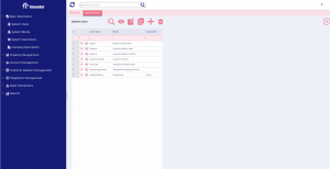 Tenantor Property Management System User Account Screen
